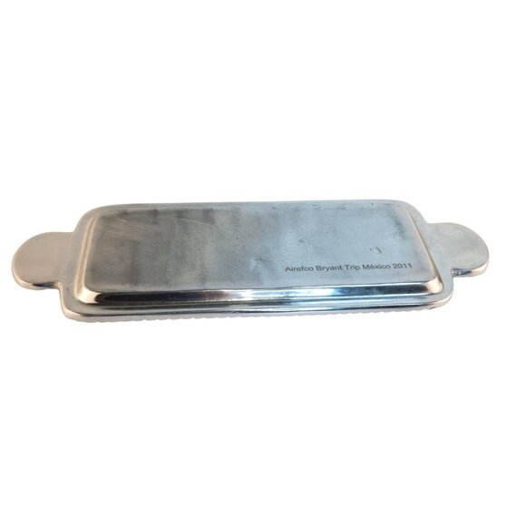 Decorative Aluminum Serving Tray With Hand-Painted Ceramic Talavar Handle Accent - Picture 9 of 11
